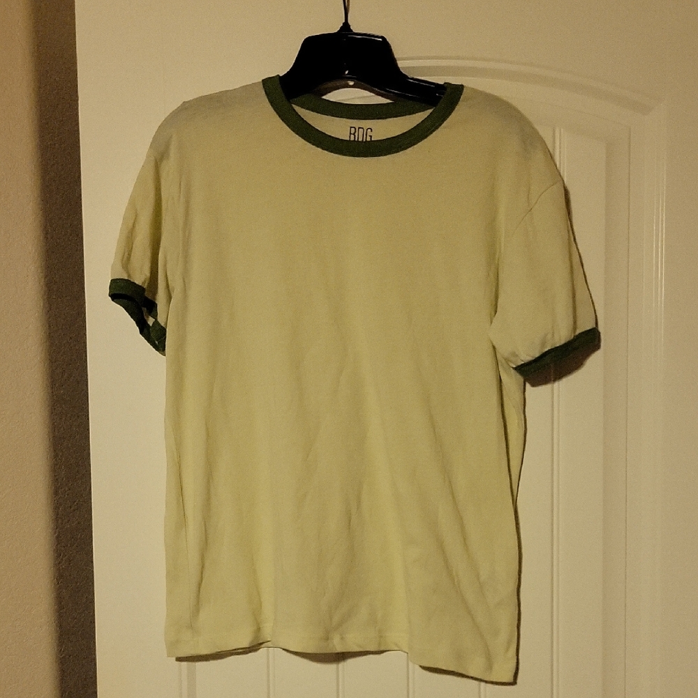 BDG Light Green Tee with Green Trim. Size Large. Like New